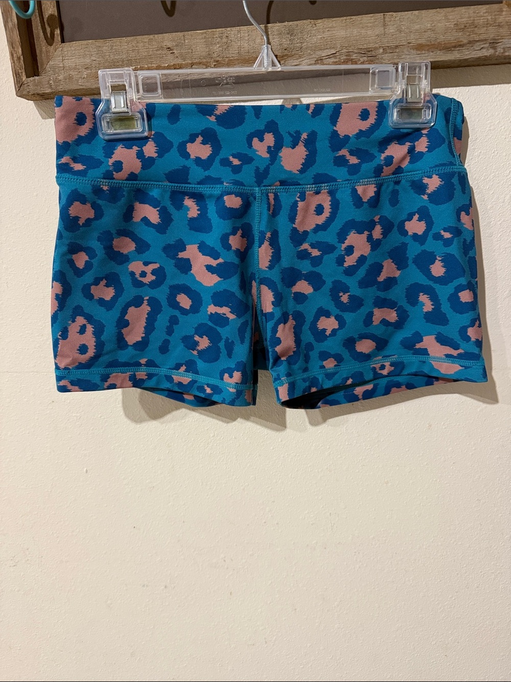 I Am Becoming IAB MFG Women's Teal & Rust Leopard  Print Athletic Biker Shorts